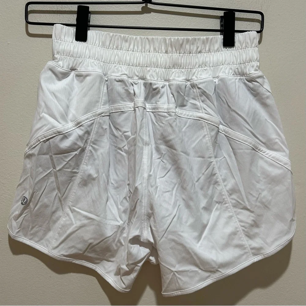 Lululemon Track That High Rise White Athletic Shorts with Liner - Women’s Size 6 - Picture 2 of 7